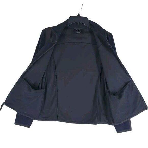 Athleta Jacket Coat Women M Blue Black Fleece Full Zip Gorpcore Outdoor - Picture 5 of 10